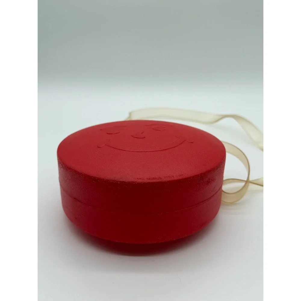 Vintage Kool-Aid Man‎ Red Plastic Canteen Water Bottle with Strap Retro 1980s